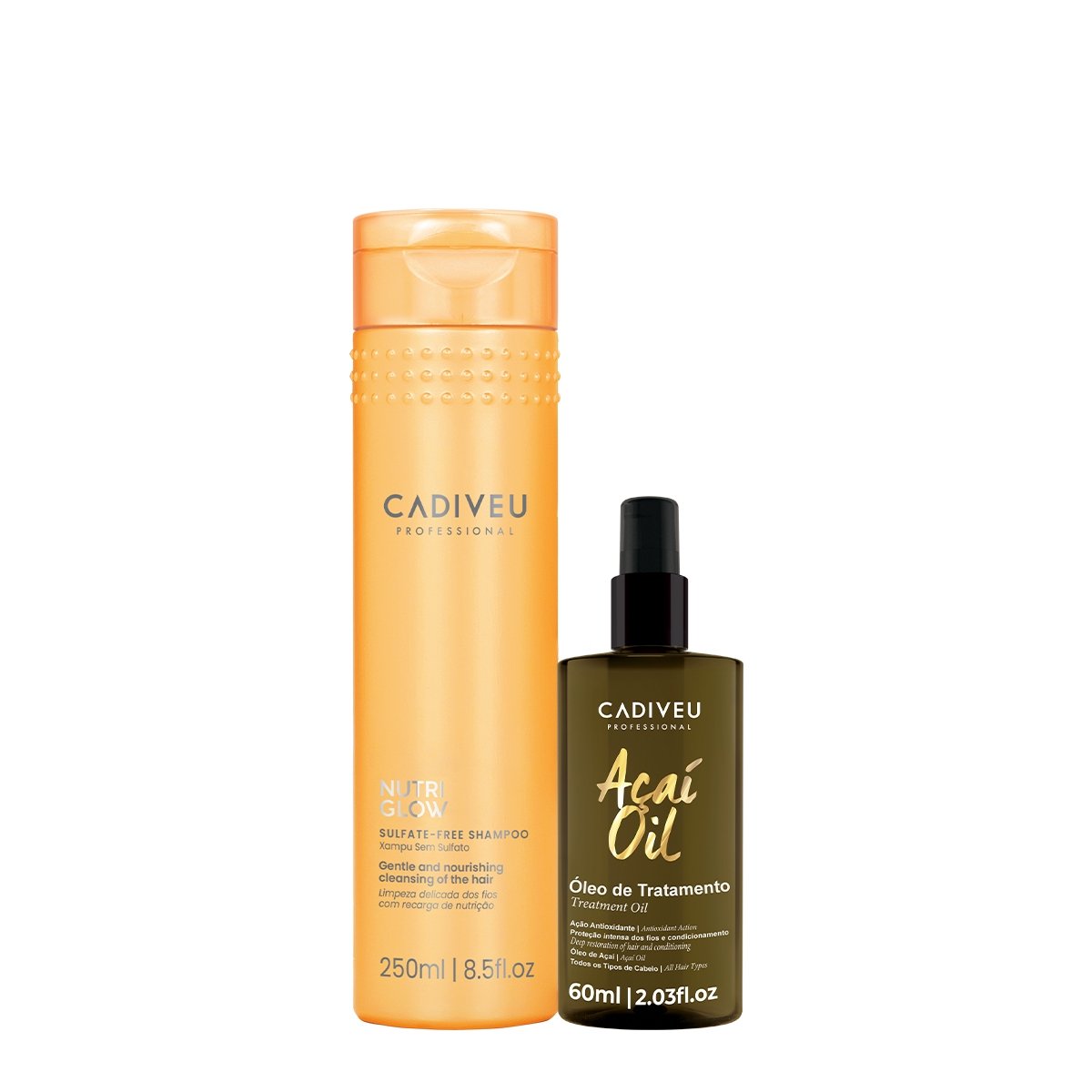 Kit Cadiveu Professional Nutri Glow  Shampoo e Acai Oil 60 (2 produtos)