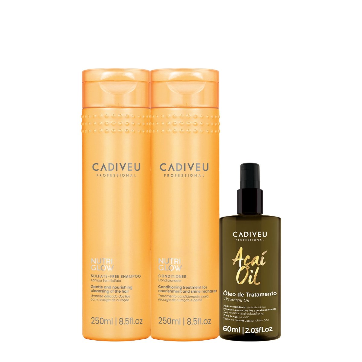 Kit Cadiveu Professional Nutri Glow Duo P e Acai Oil 60 (3 produtos)