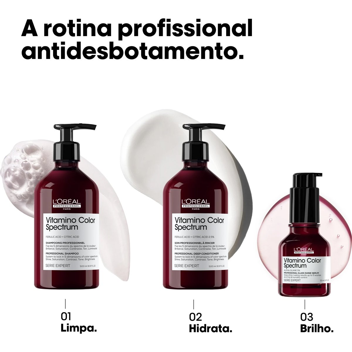 Kit LOreal Professionnel Vitamino Color Spectrum Hair Care Total 500 (4 produtos) ÚNICO 3