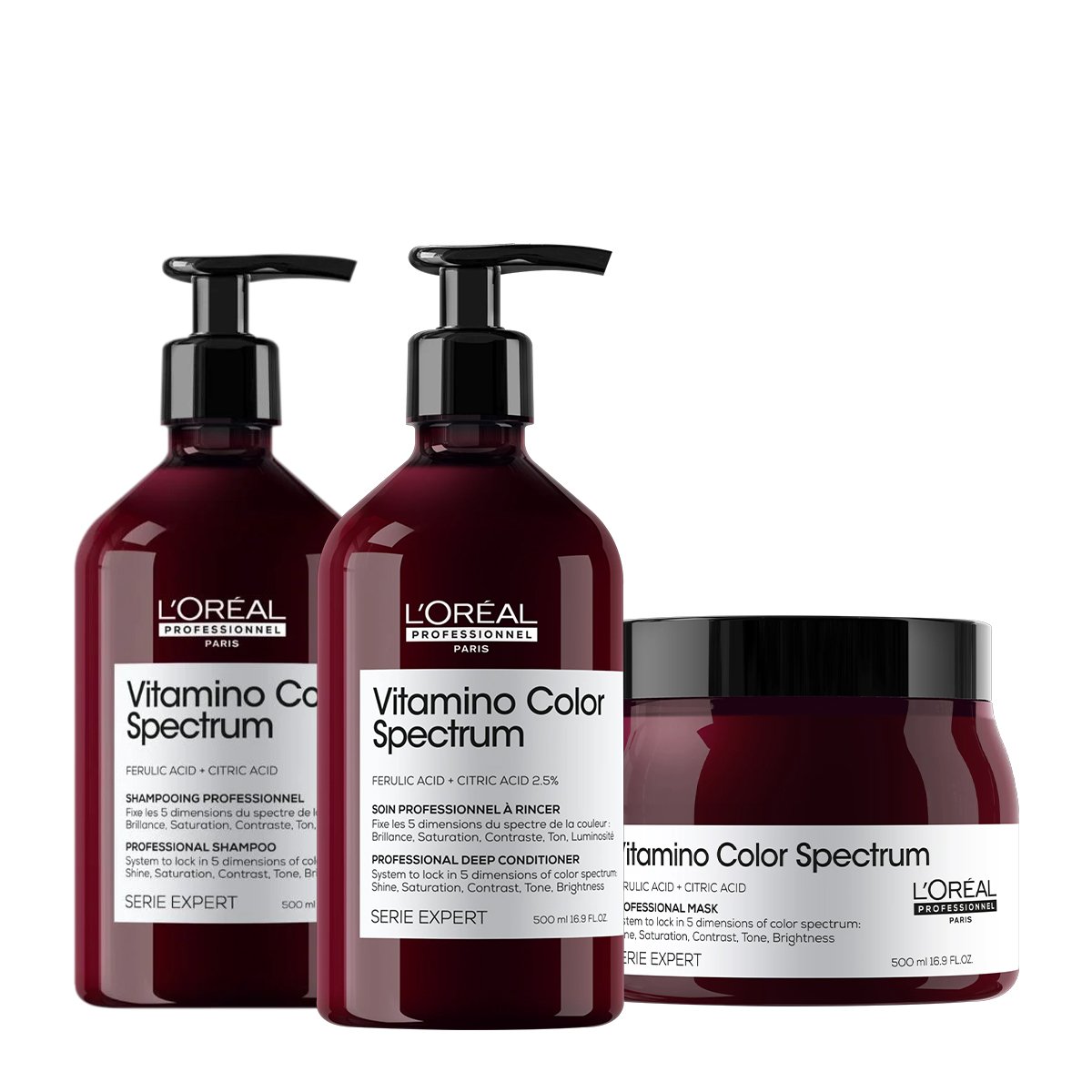 Kit LOreal Professionnel Vitamino Color Spectrum Home Care 500 (3 produtos) ÚNICO 1