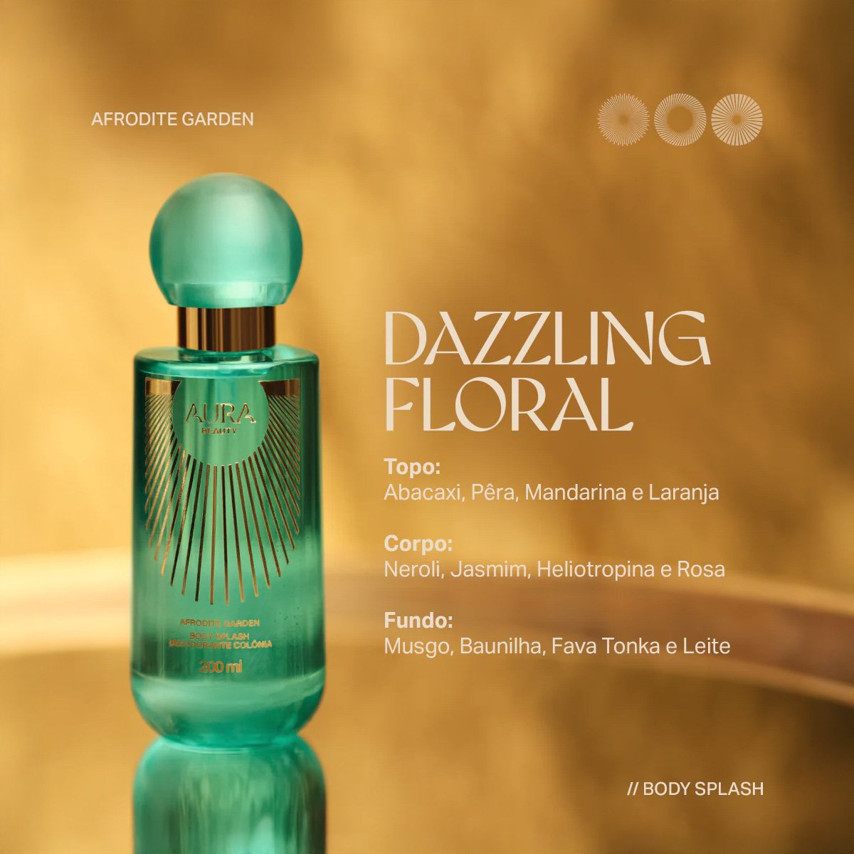 Kit Aura Beauty Afrodite Garden Magic Butter Iluminador Body Splash (2 produtos) ÚNICO 3