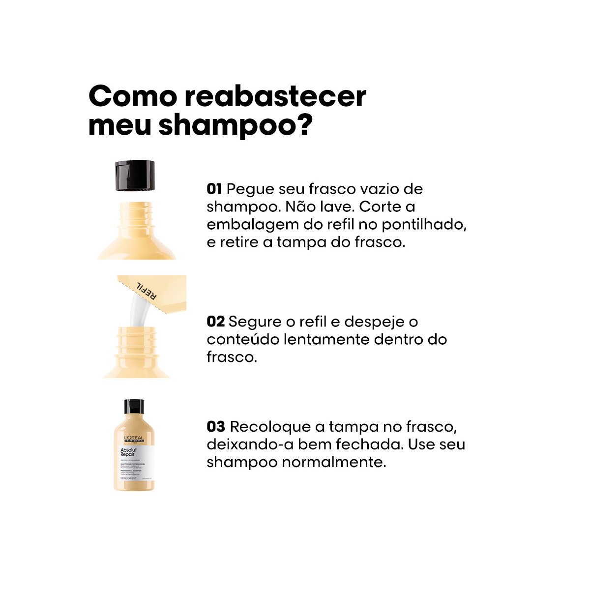 Kit LOreal Professionnel Absolut Repair Gold Duo Refil (2 produtos) ÚNICO 3