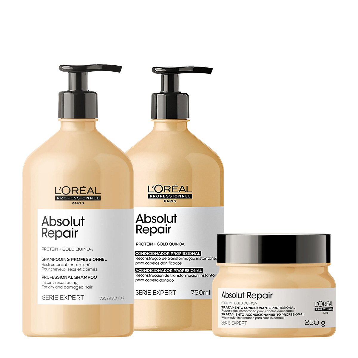 Kit LOreal Professionnel Absolut Repair Gold Home Care 750 ( 3 produtos) ÚNICO 1