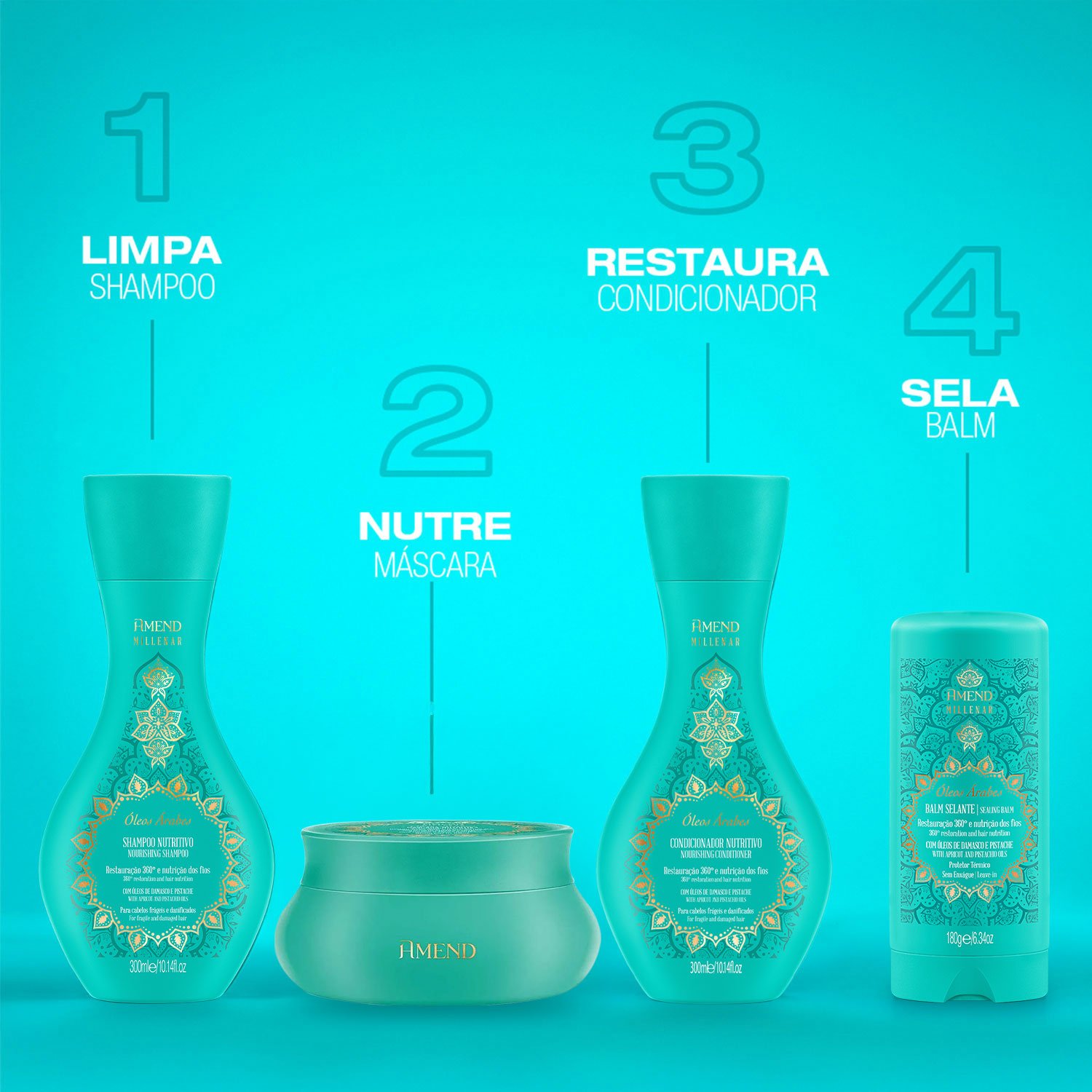 Kit Amend Millenar Oleos Arabes Home Care (3 produtos) ÚNICO 5