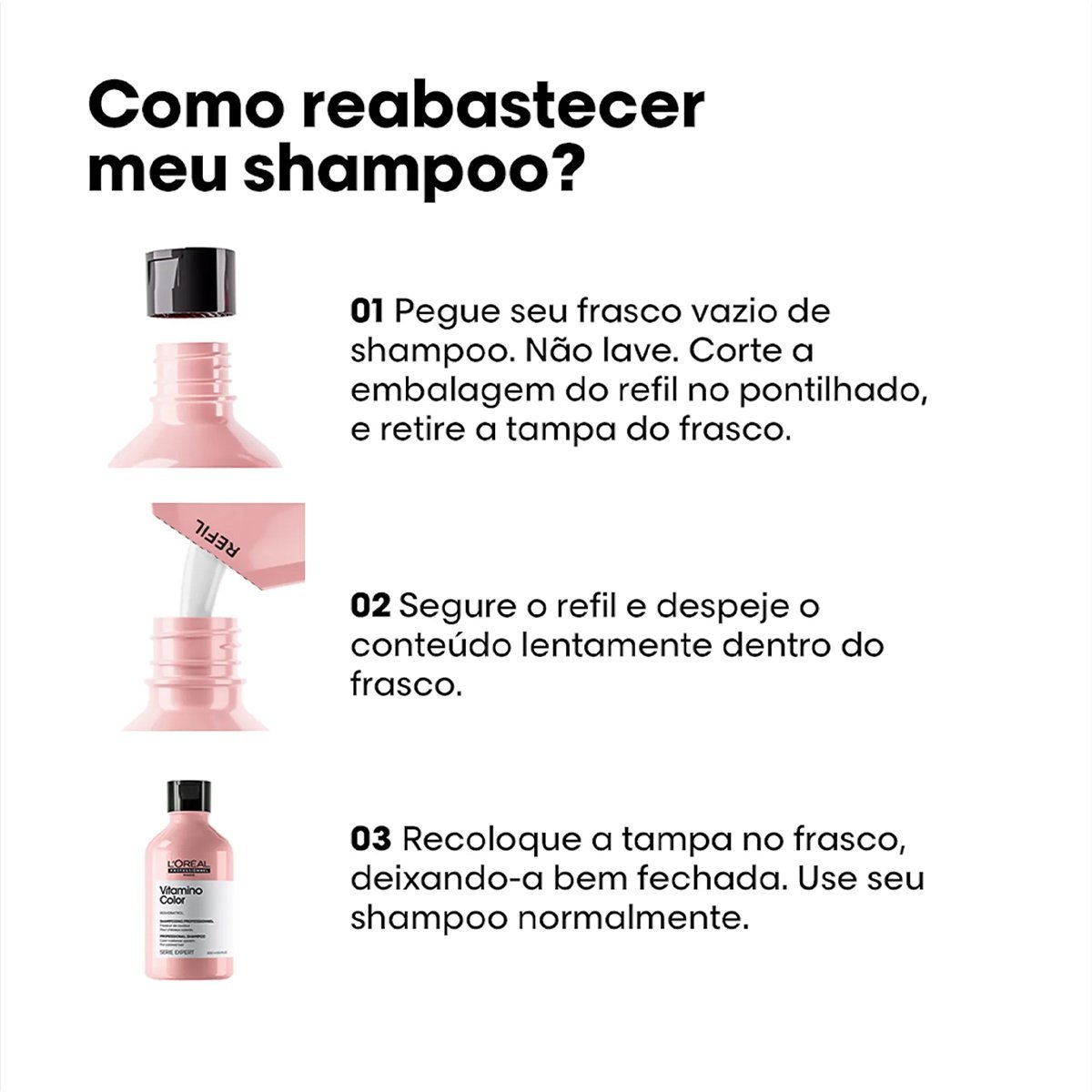 Kit LOreal Professionnel Vitamino Color Repair Shampoo Refil Oil 30 (2 produtos) ÚNICO 3