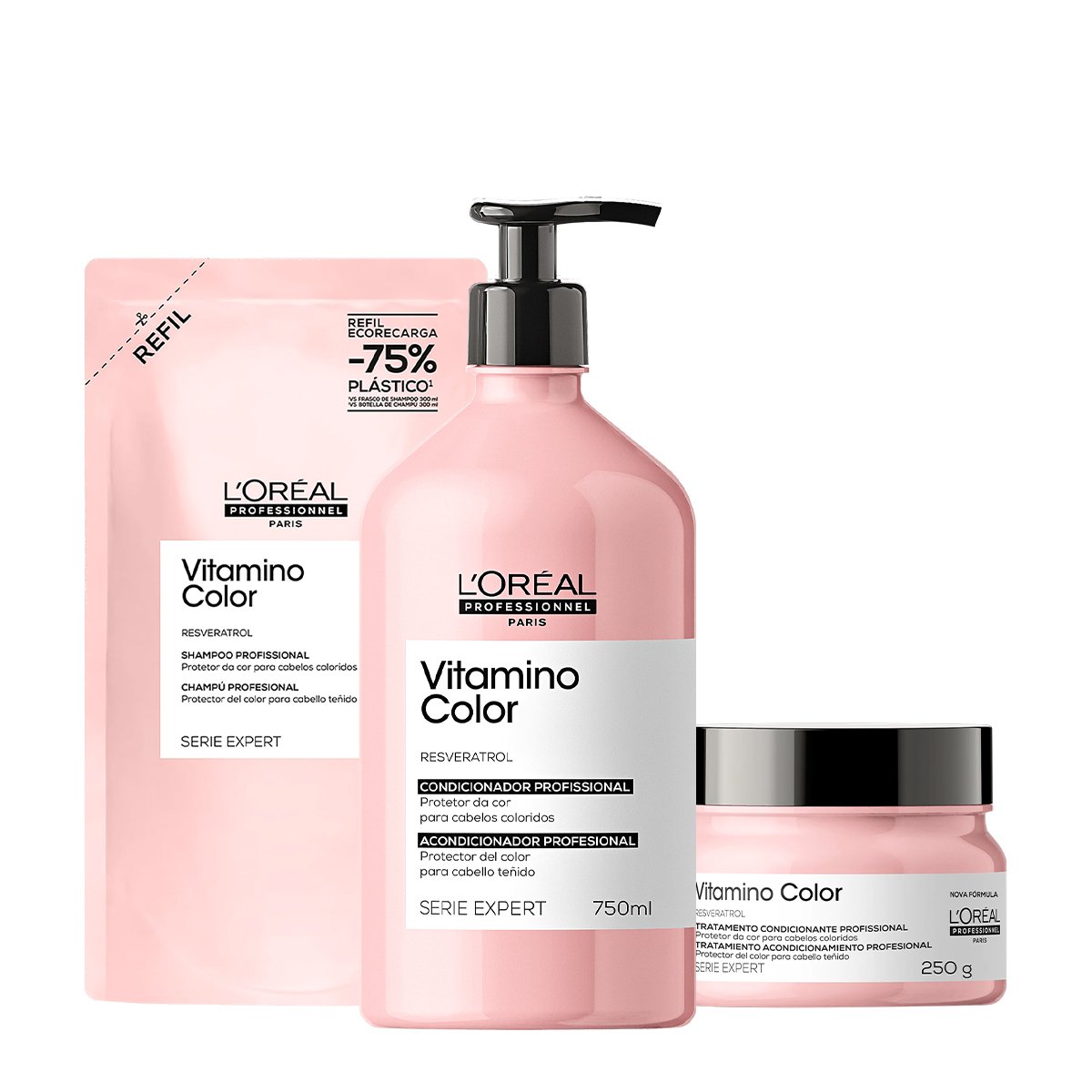 Kit LOreal Professionnel Vitamino Color Home Care 750 Refil (3 produtos)