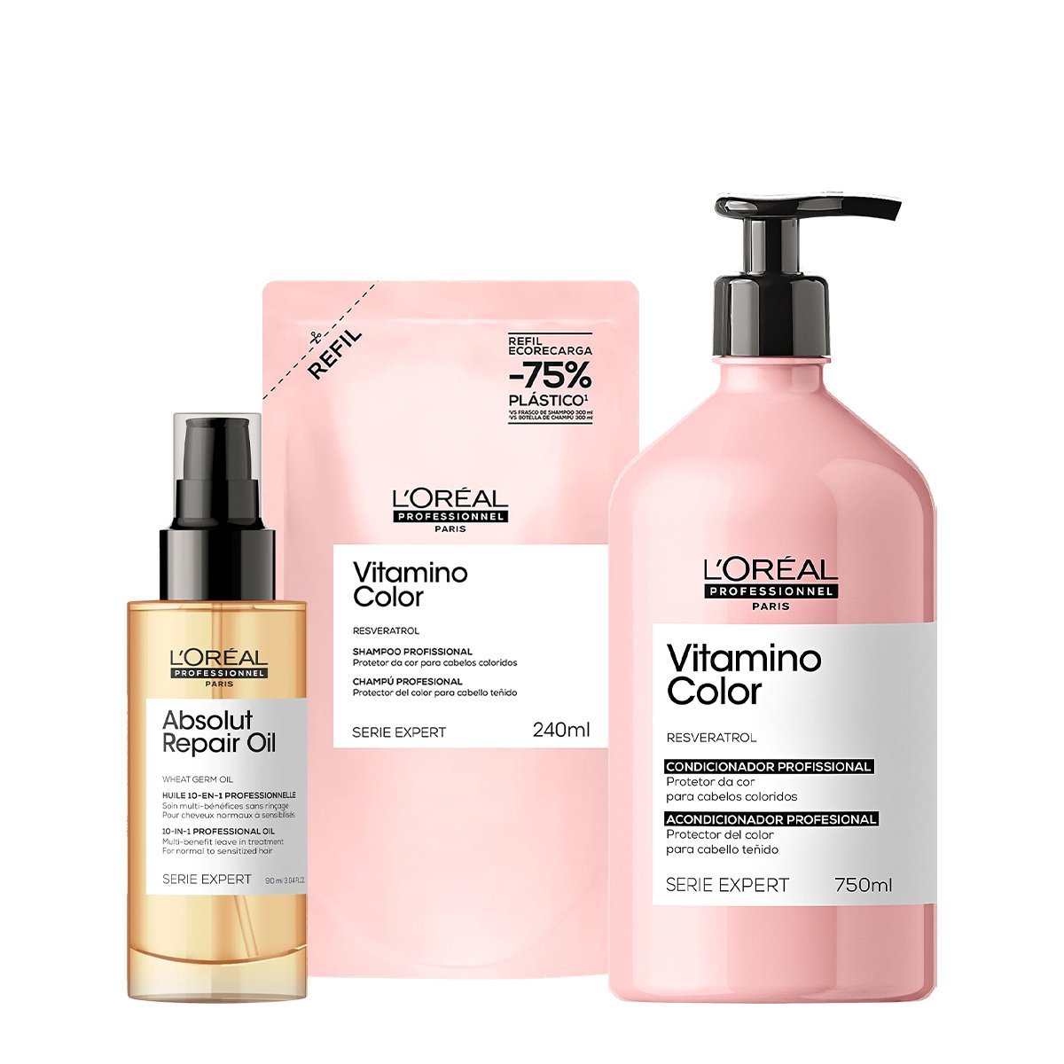 Kit LOreal Professionnel Vitamino Color Repair Duo Oil 90 (3 produtos)