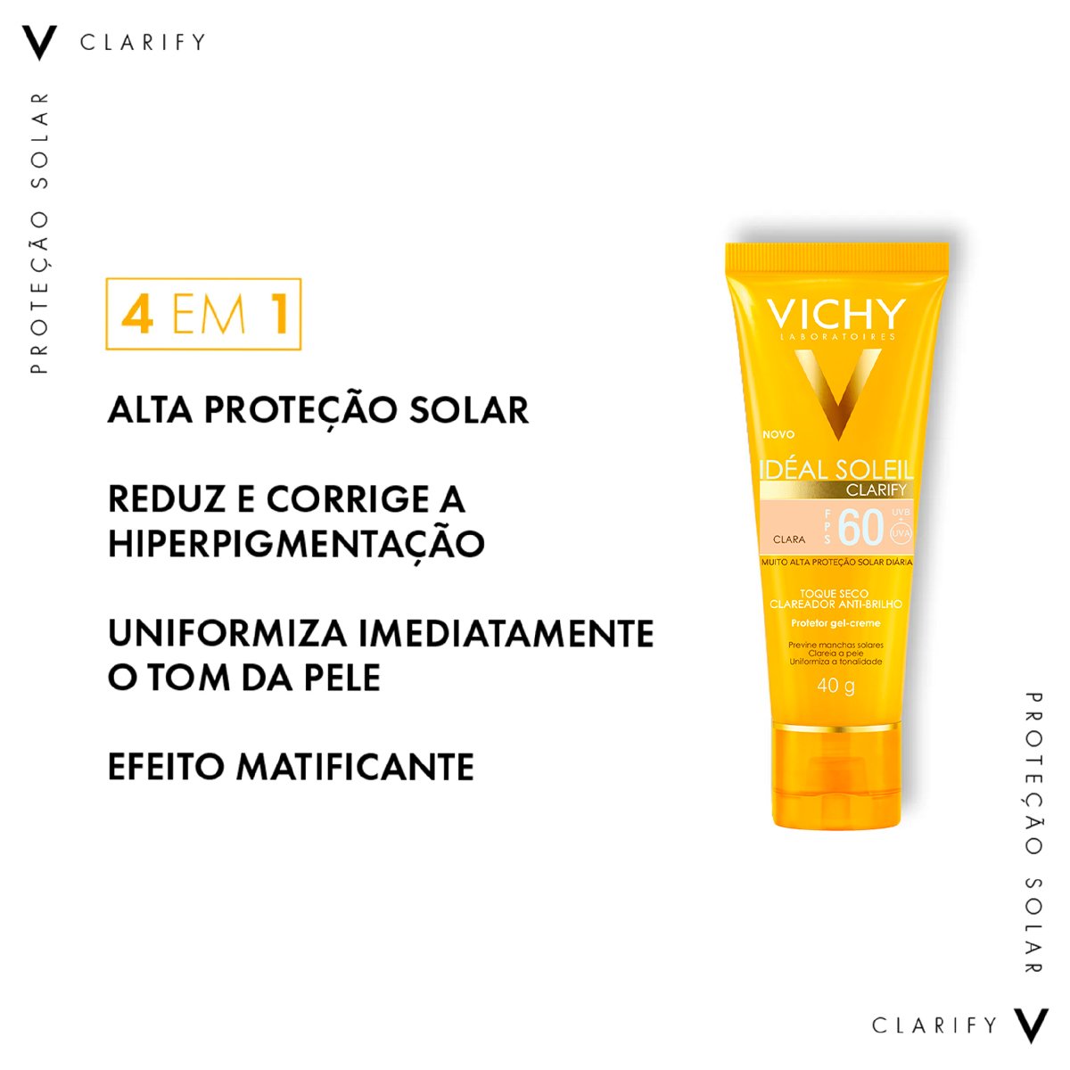 Vichy Ideal Soleil Clarify FPS60 Cor Clara - Protetor Solar com Cor 40g Cor Clara 2