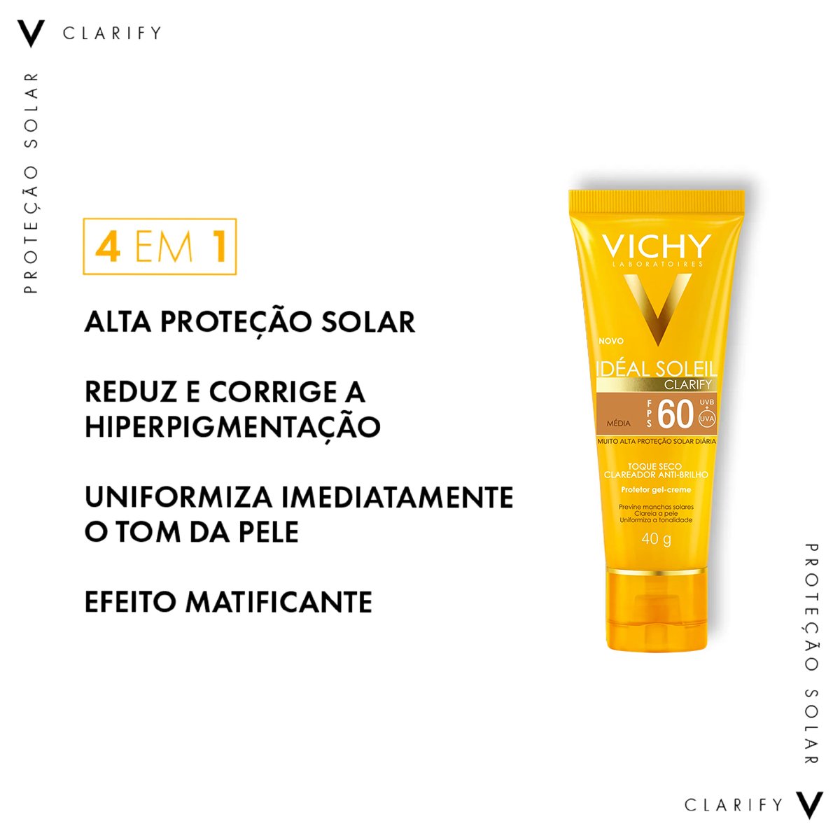 Vichy Ideal Soleil Clarify FPS60 Cor Media - Protetor Solar com Cor 40g Cor Media 2