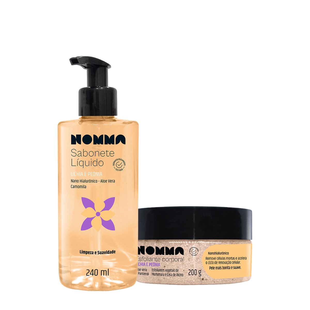 Kit Nomma Healthy Lichia e Peonia Sabonete Esfoliante Corporal (2 produtos)