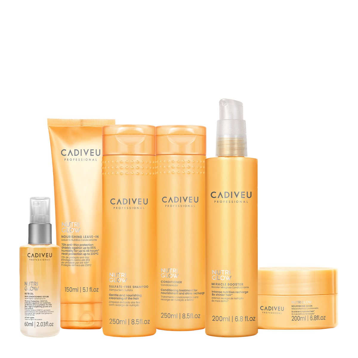 Kit Cadiveu Professional Nutri Glow Booster Home Care Leave-in Oil (6 produtos) ÚNICO 1