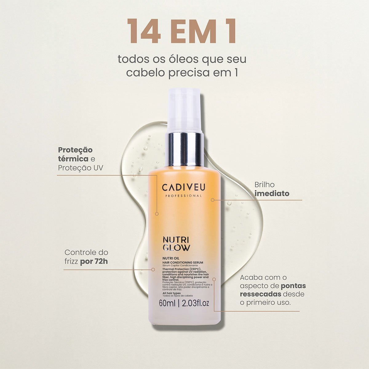 Kit Cadiveu Professional Nutri Glow Home Care Oil 60 (4 produtos)  ÚNICO 2