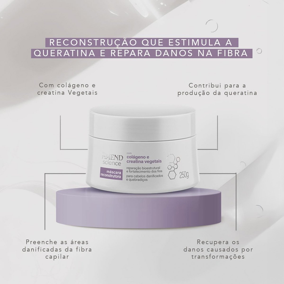 Amend Science Colageno e Creatina Vegetais - Mascara Capilar 250g 250g 2