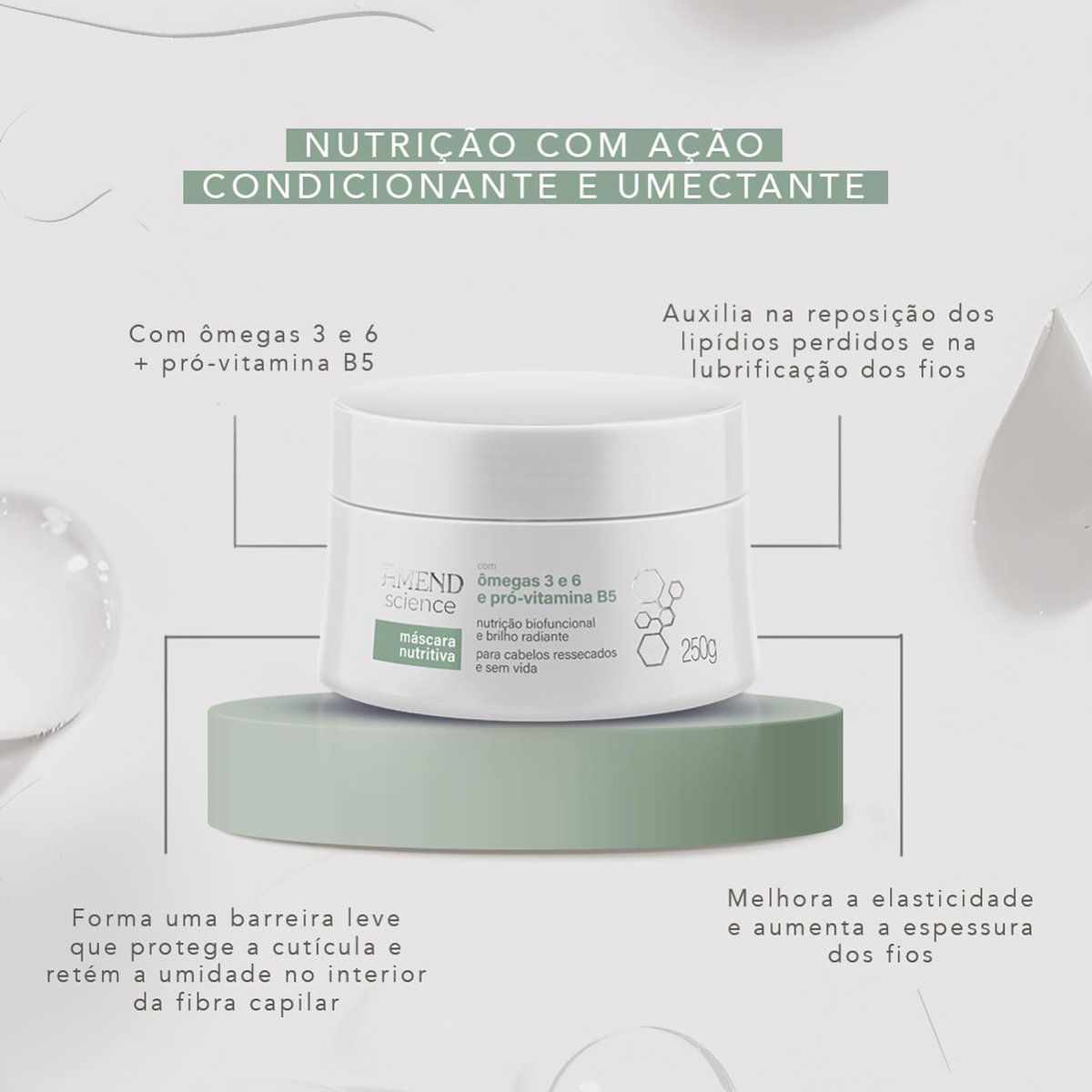 Amend Science Omega 3 e 6 Pro-Vitamina B5 - Mascara Capilar 250g 250g 2