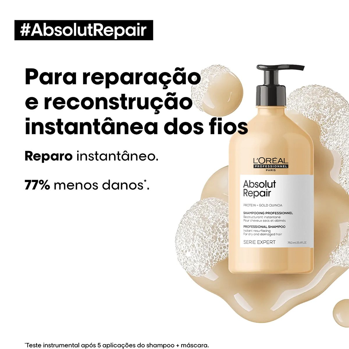 Kit LOreal Professionnel Absolut Repair Gold Shampoo 750 Oil (2 produtos) ÚNICO 2