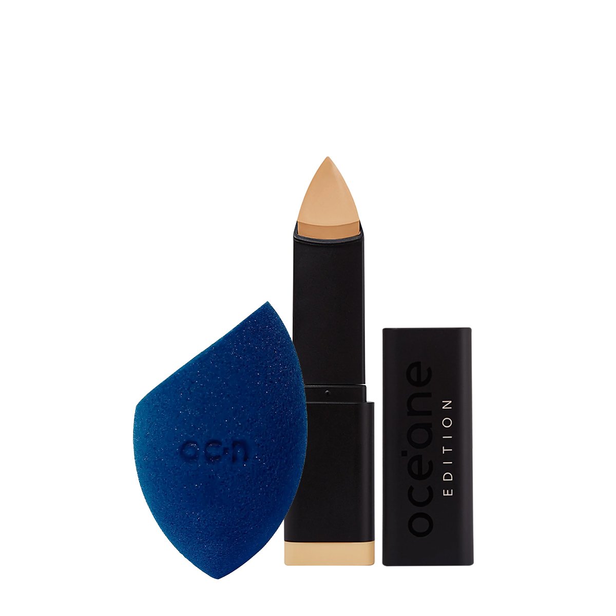 Kit Oceane Edition Foundation Stick Semi-Matte Sand Flat Blend Base Esponja (2 produtos)