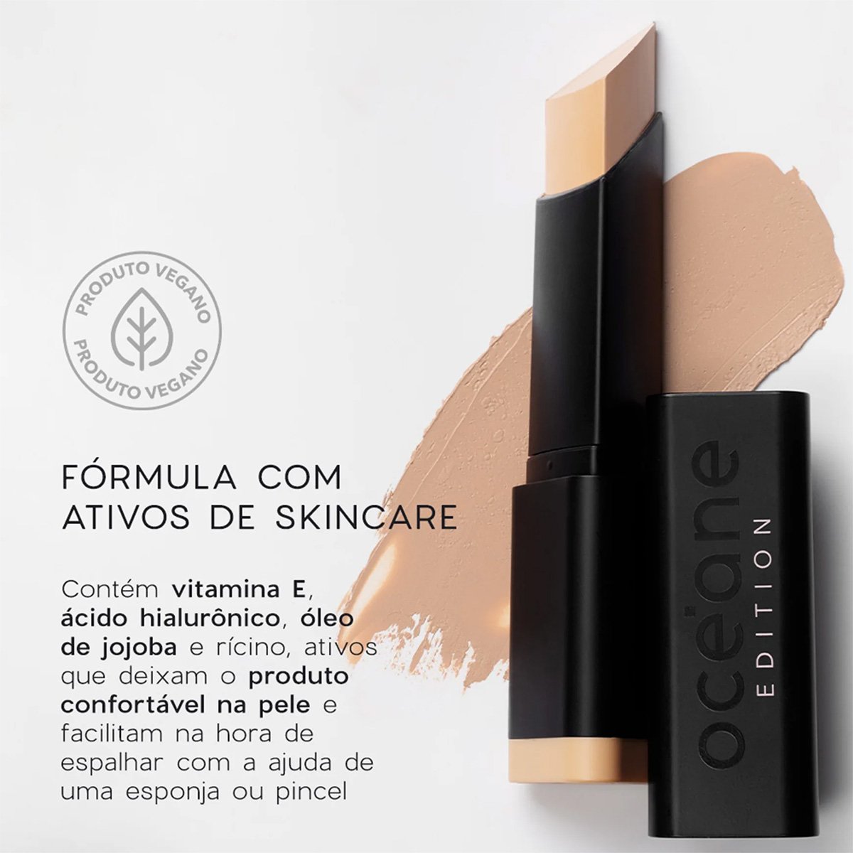 Kit Oceane Edition Foundation Stick Semi-Matte Sand Flat Blend Base Esponja (2 produtos) Sand 2