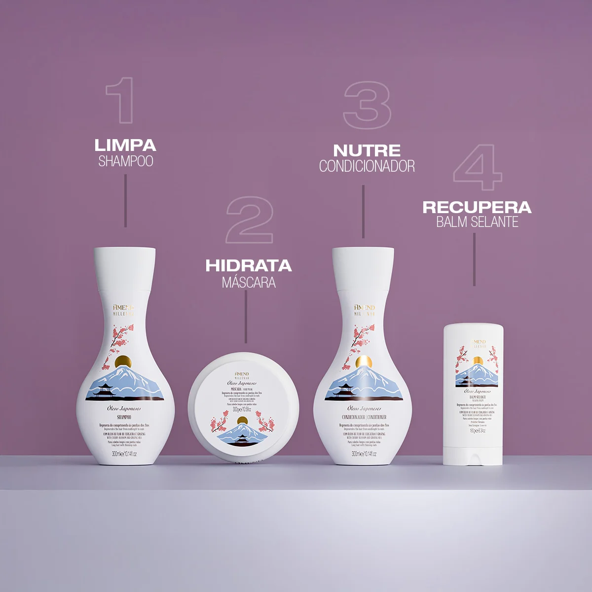 Kit Amend Millenar Oleos Japoneses Shampoo Mascara (2 produtos) ÚNICO 4