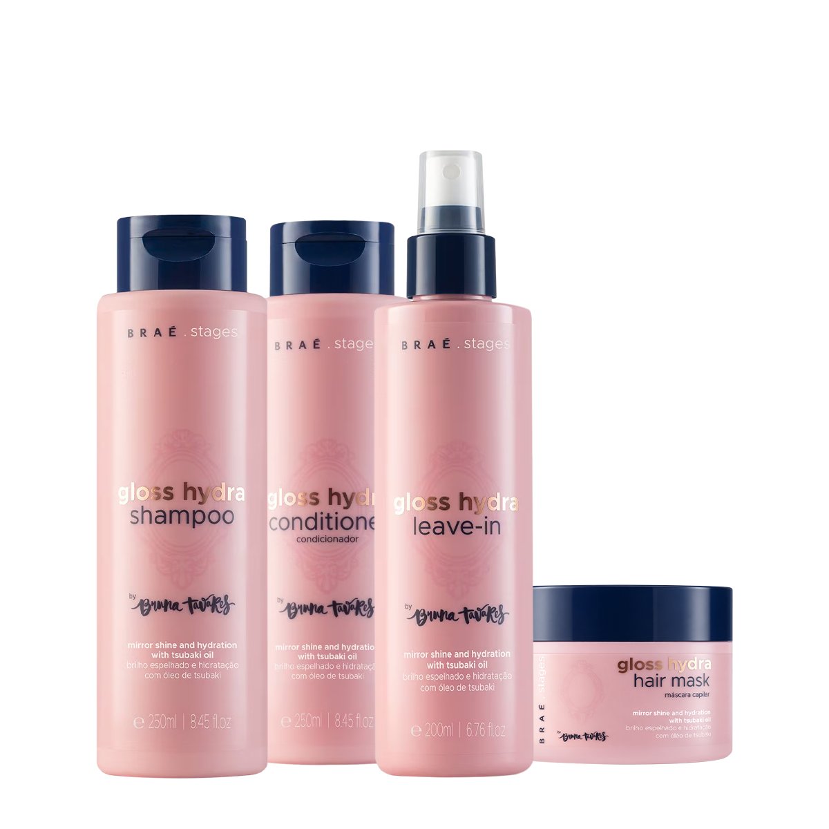 Kit Brae Stages by Bruna Tavares Gloss Hydra Home Care Leave-in (4 produtos)