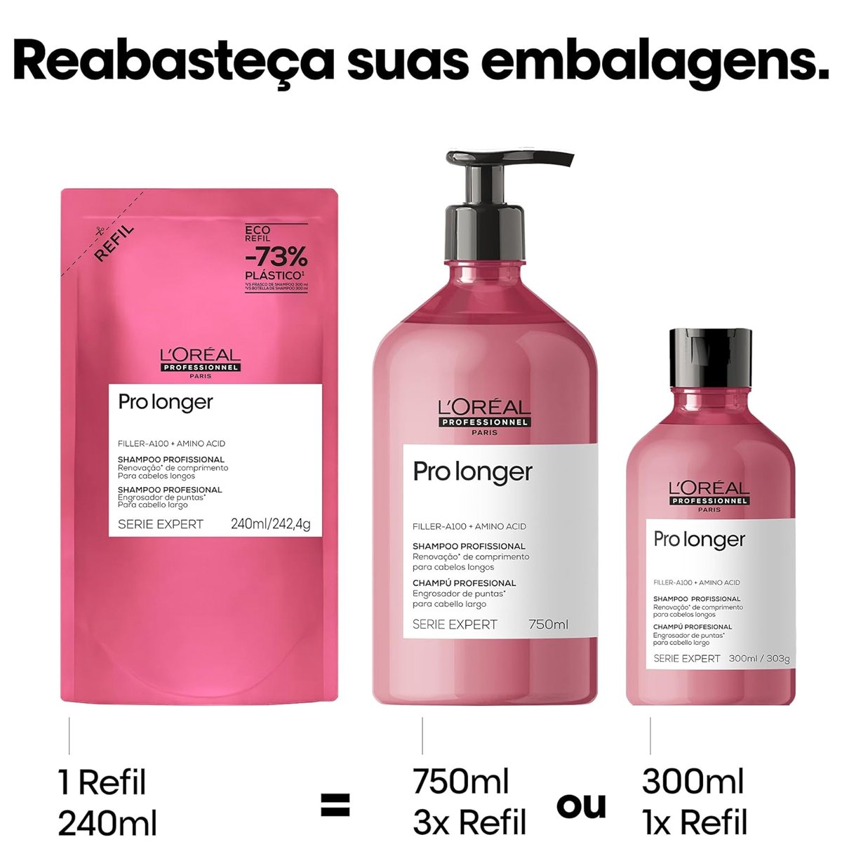 Kit LOreal Professionnel Pro Longer Shampoo Extra Refil (2 produtos) ÚNICO 4