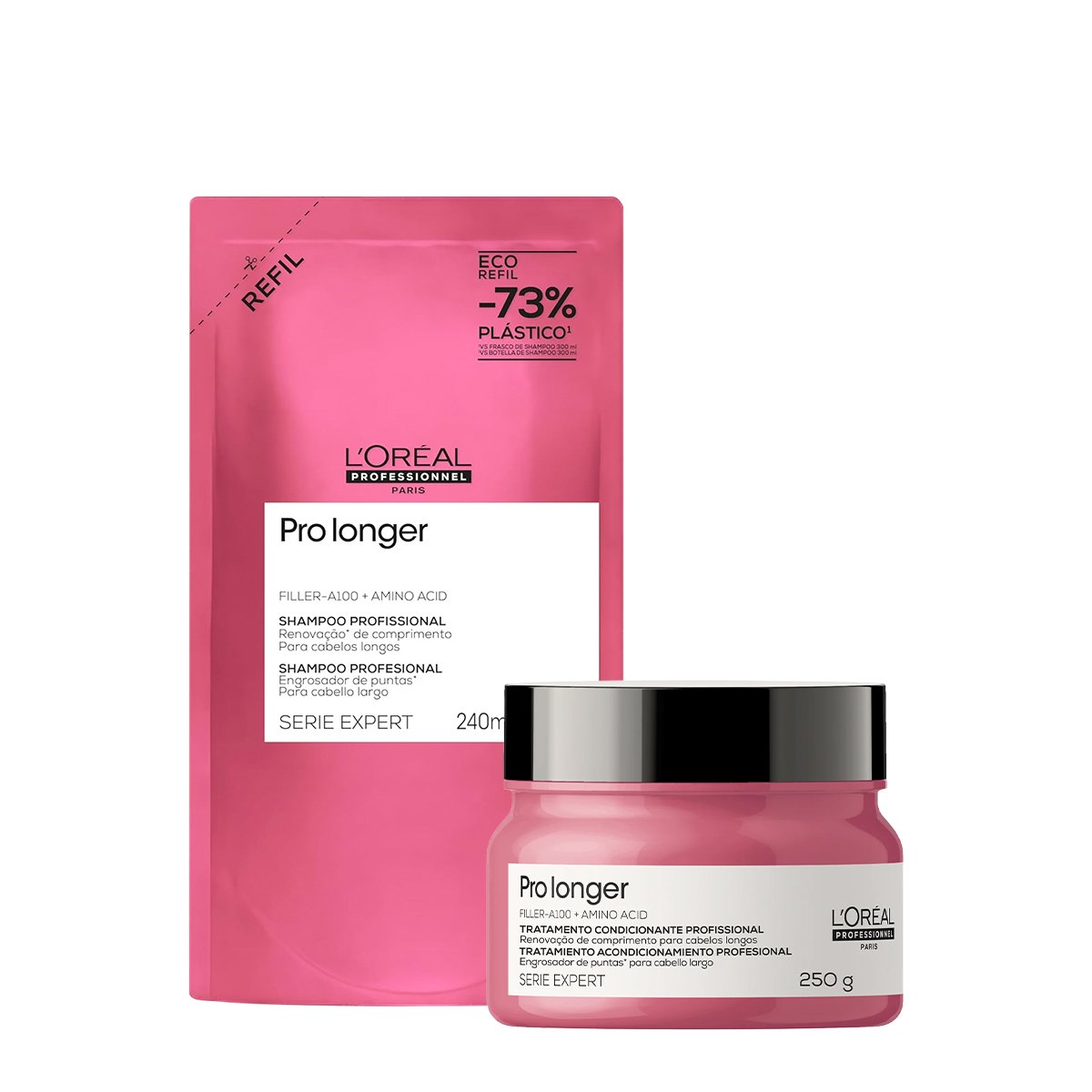 Kit LOreal Professionnel Pro Longer Shampoo Refil Mascara (2 produtos)