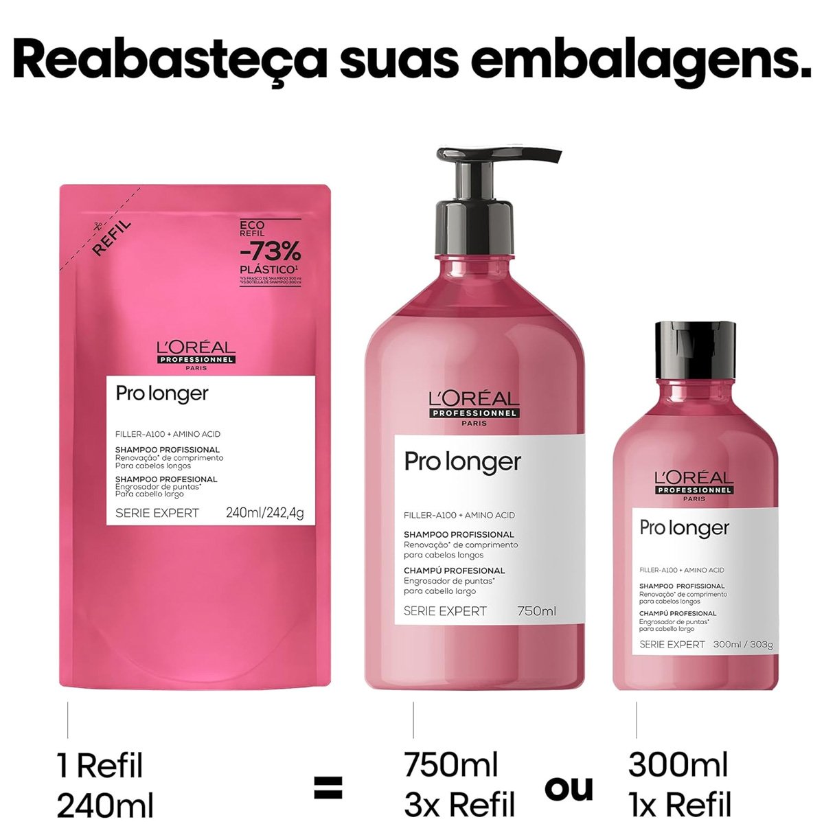 Kit LOreal Professionnel Pro Longer Repair Shampoo Refil Oil (2 produtos) ÚNICO 3