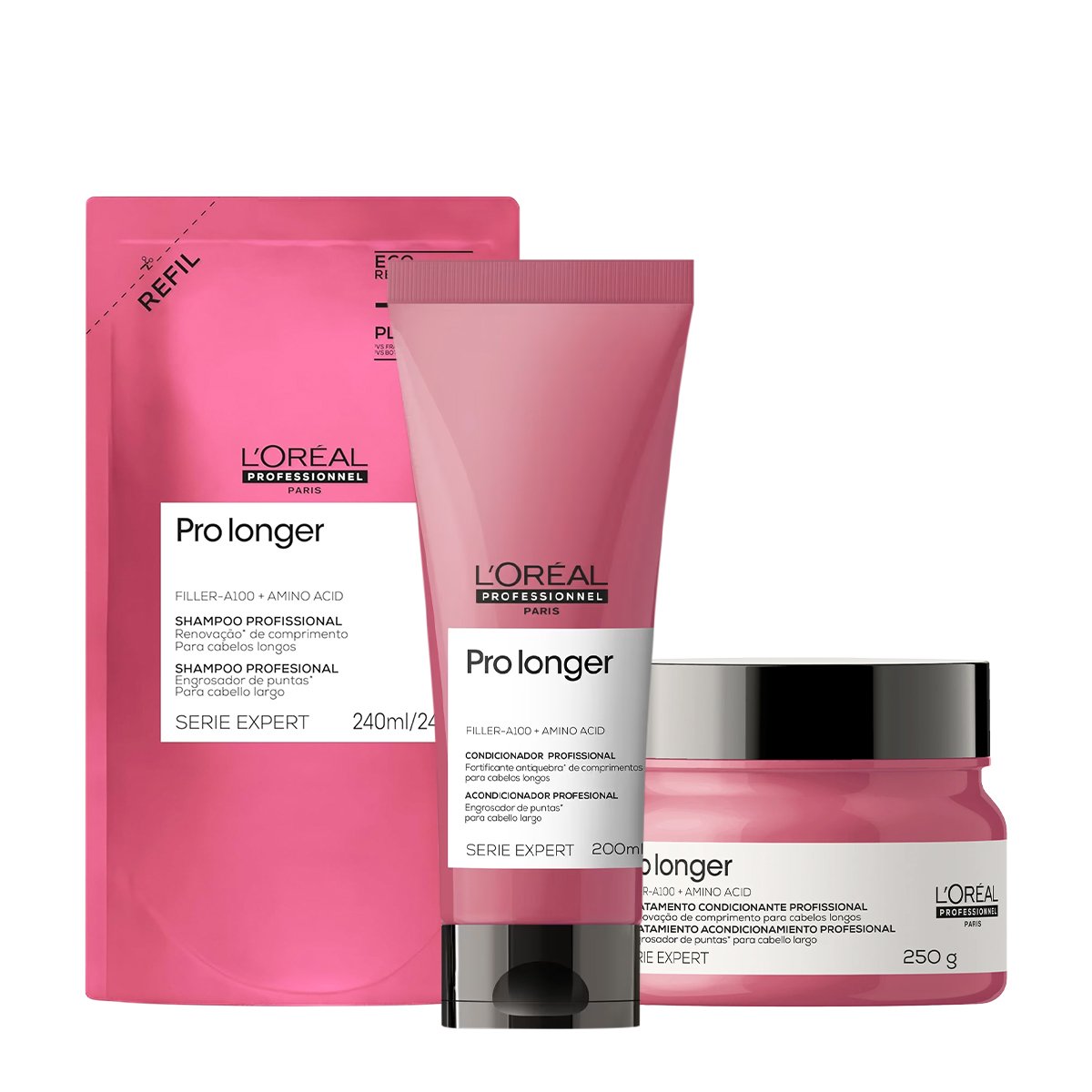 Kit LOreal Professionnel Pro Longer Home Care Refil (3 produtos) ÚNICO 1