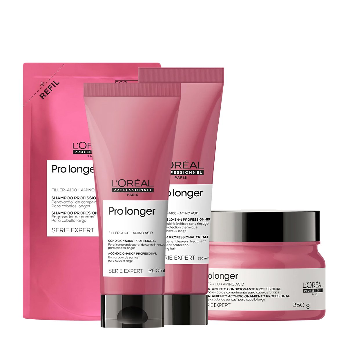 Kit LOreal Professionnel Pro Longer Hair Care Total Refil (4 produtos)