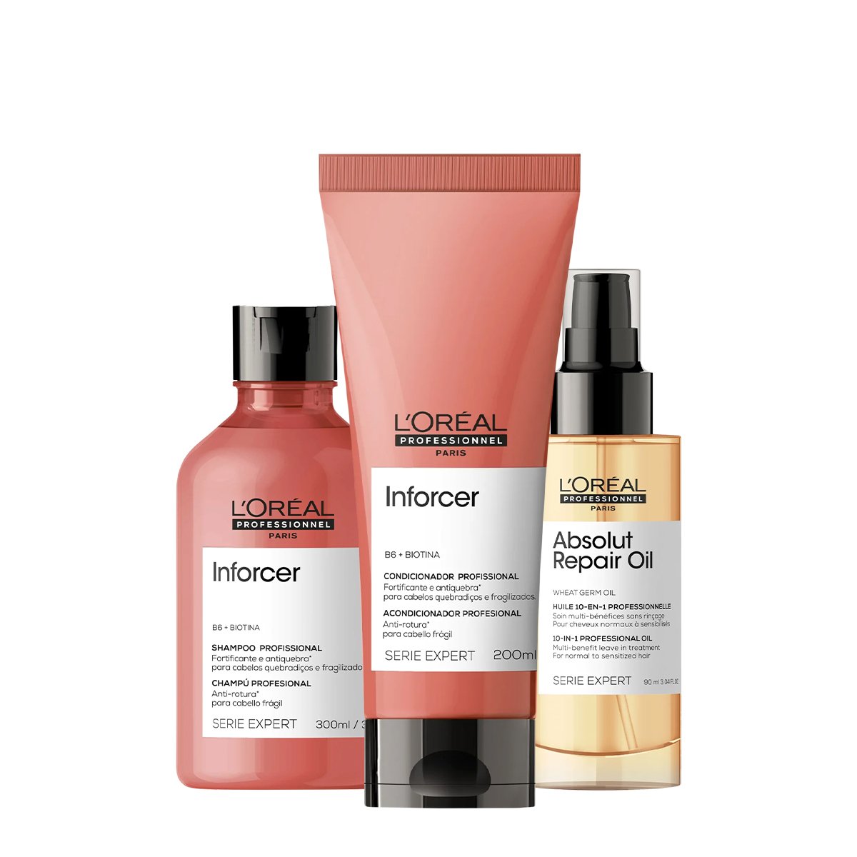 Kit LOreal Professionnel Inforcer Repair Duo Oil 90 (3 produtos) 