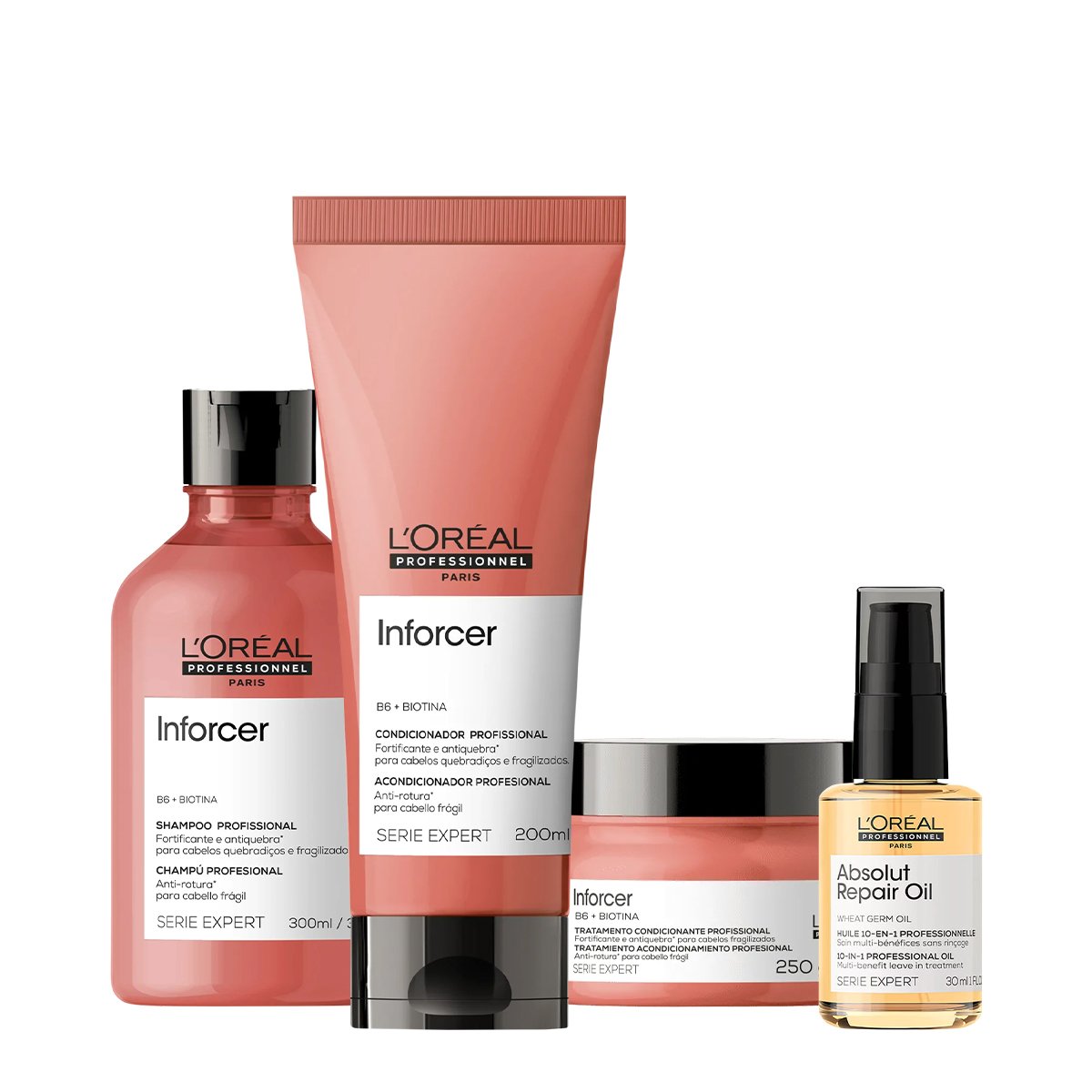 Kit LOreal Professionnel Inforcer Repair Home Care Oil 30 (4 produtos) 