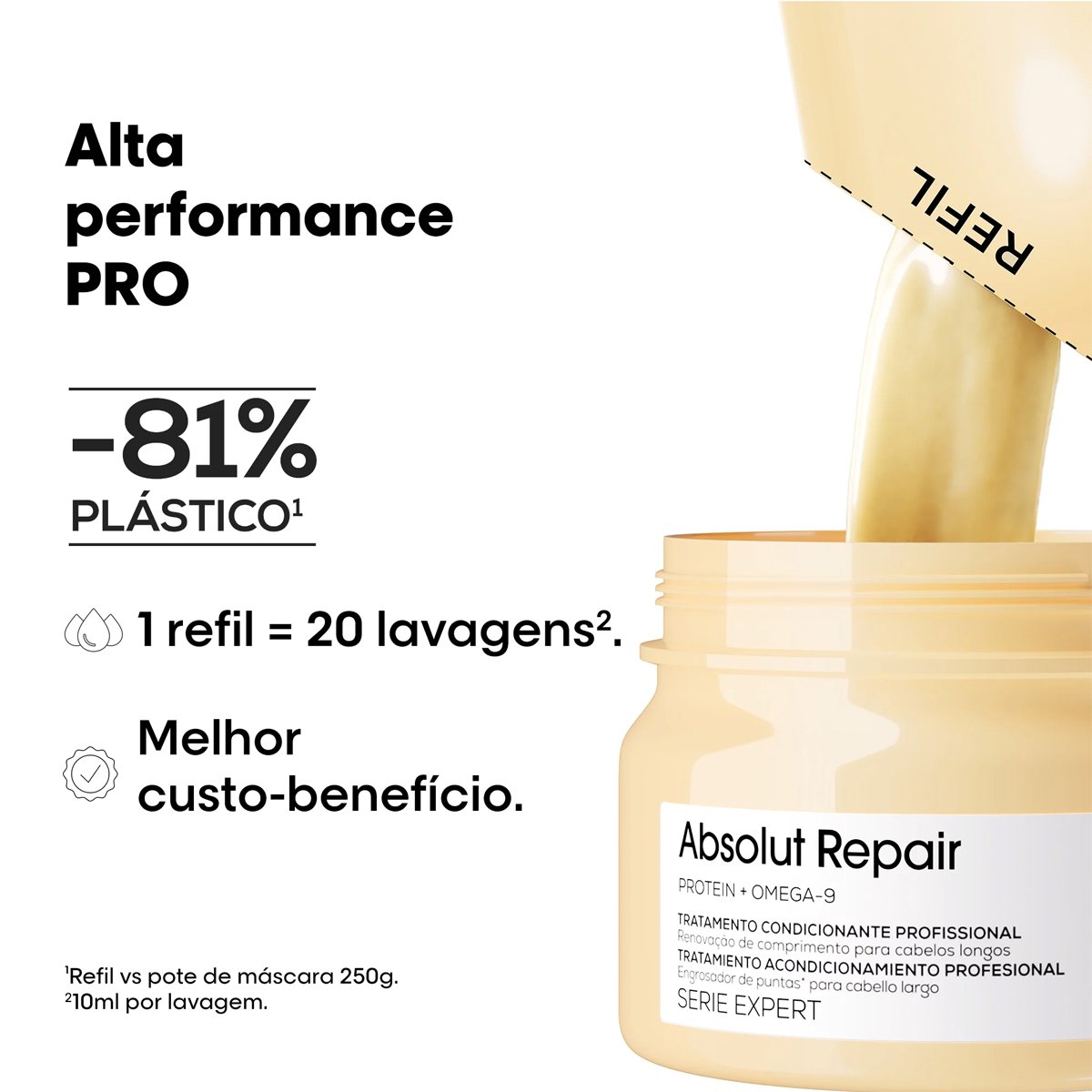 Kit LOreal Professionnel Absolut Repair Mascara Refil Extra (2 unidades) ÚNICO 2