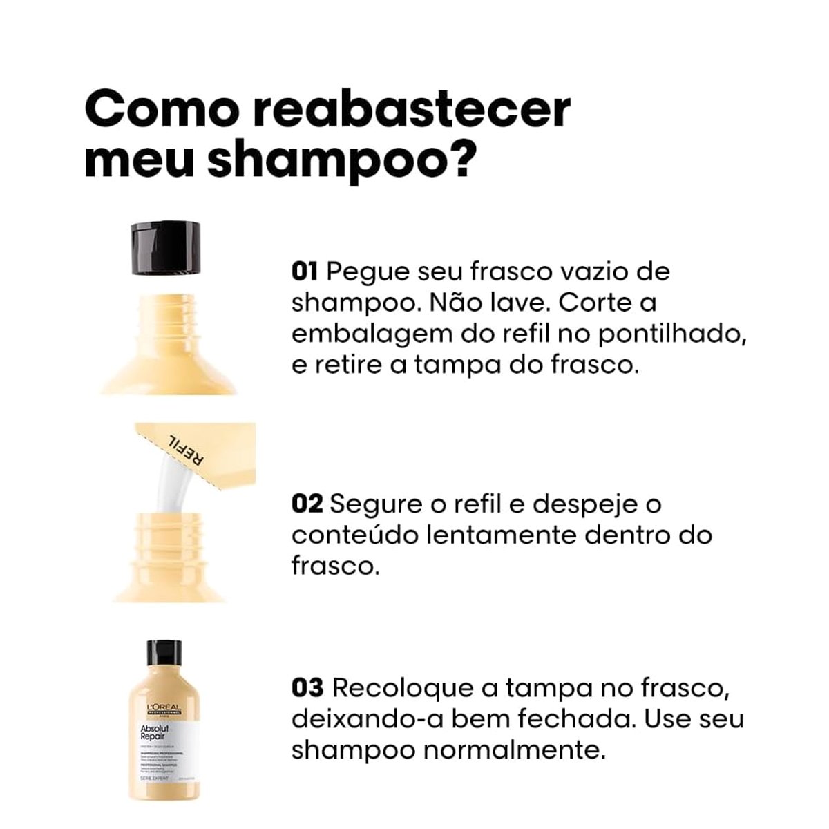 Kit LOreal Professionnel Absolut Repair Refil Shampoo Mascara (2 produtos) ÚNICO 3