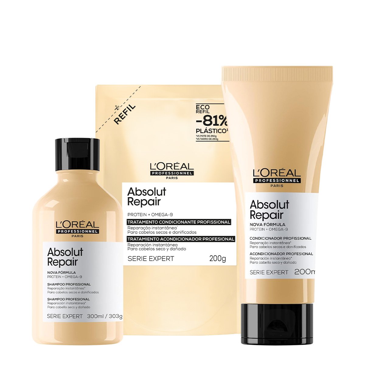 Kit LOreal Professionnel Absolut Repair Home Care Refil (3 produtos)