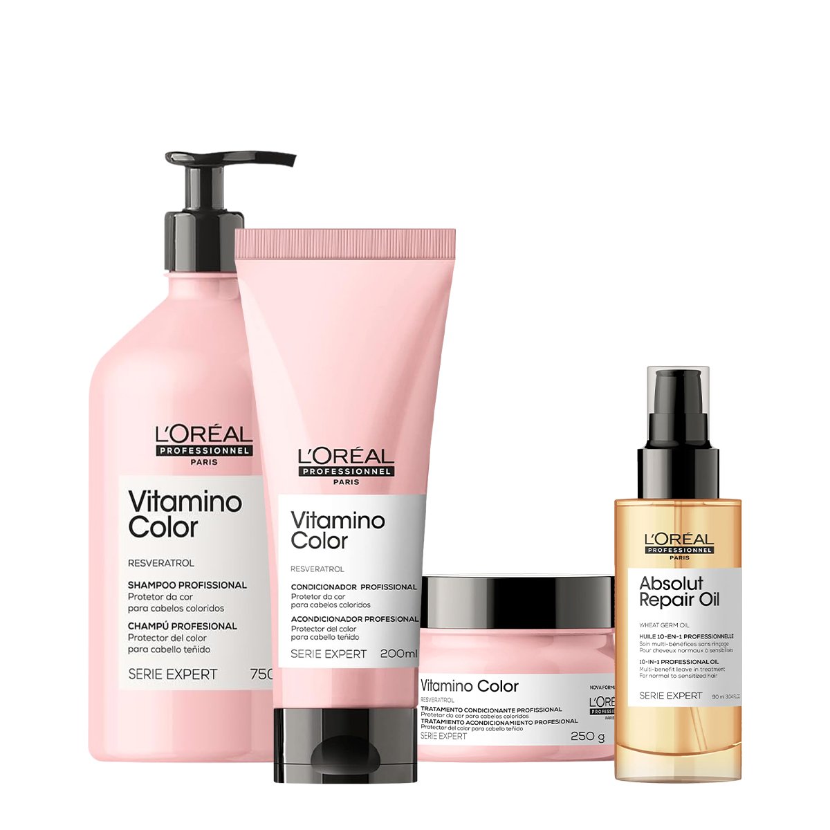 Kit LOreal Professionnel Vitamino Color Home Care Oil 90 (4 produtos)