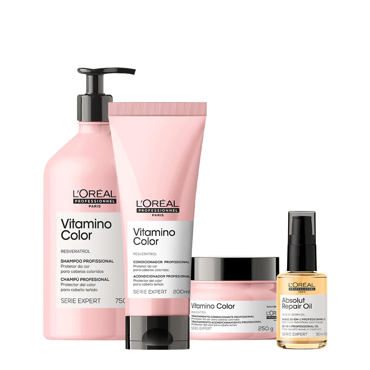 Kit LOreal Professionnel Vitamino Color Home Care Oil 30 (4 produtos) ÚNICO 1