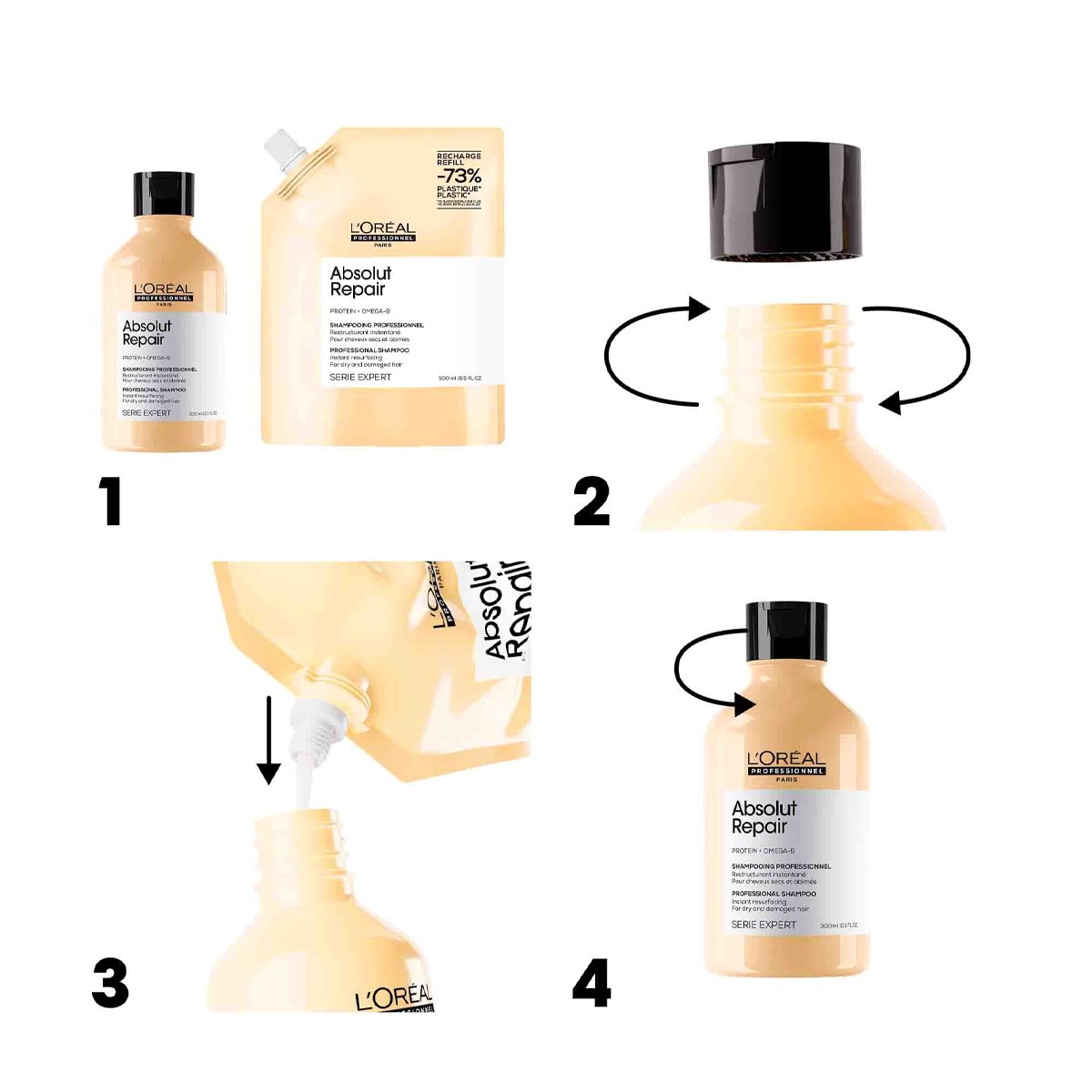 LOreal Professionnel Absolut Repair Gold Quinoa + Protein - Shampoo Refil 500ml 500ml 5