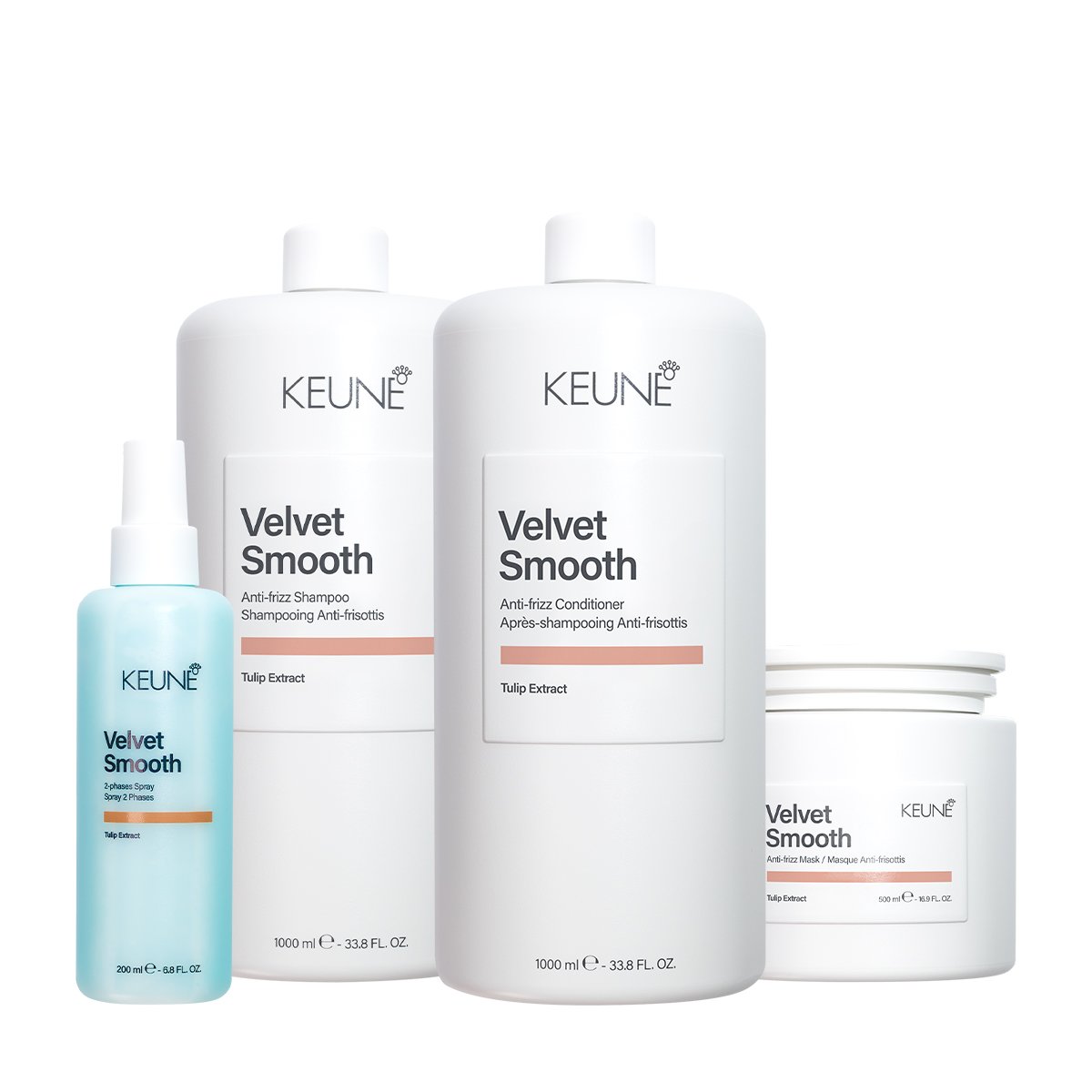 Kit Keune Velvet Smooth - Controle Avancado dos Fios (4 Produtos)