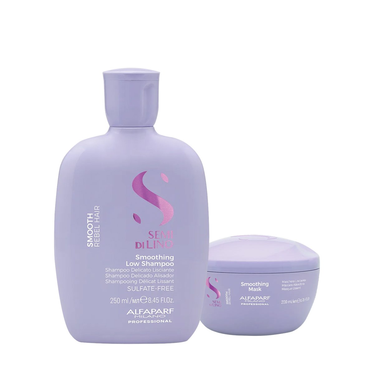 Kit Alfaparf Semi di Lino Smooth - Limpeza e Tratamento Anti-Frizz (2 produtos) ÚNICO 2