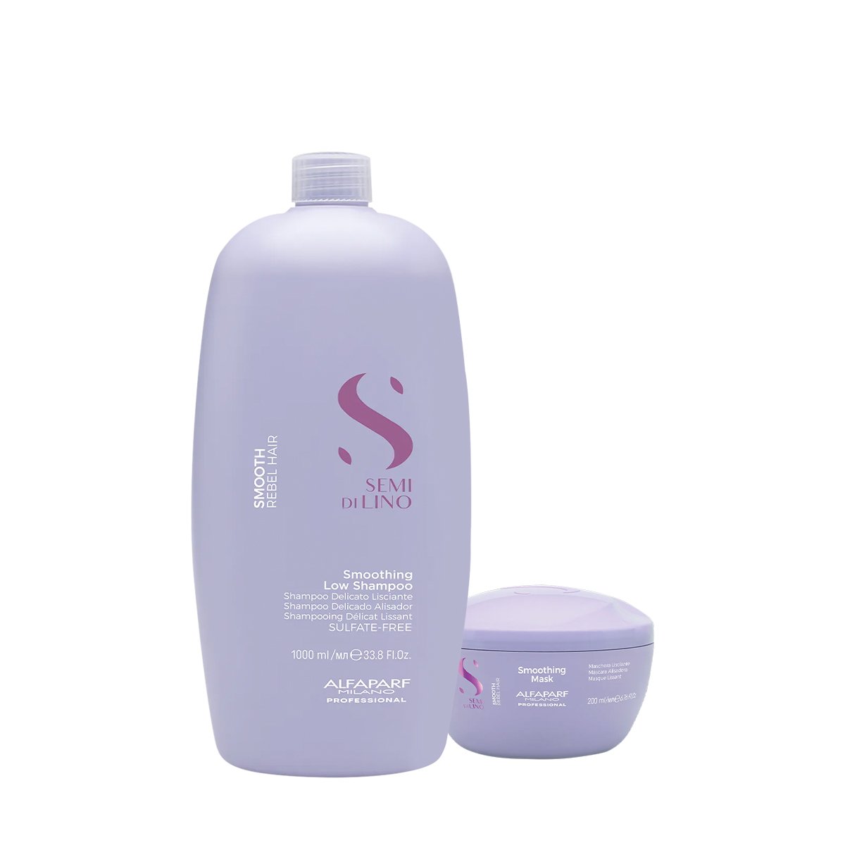 Kit Alfaparf Semi di Lino Smooth - Cuidado de Limpeza e Brilho Intenso (2 produtos)