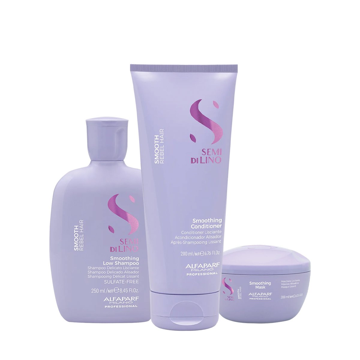 Kit Alfaparf Semi di Lino Smooth - Cabelos Alinhados e Sedosos  (2 produtos)