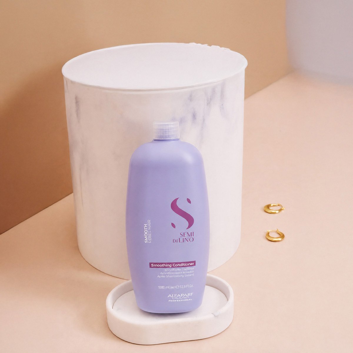 Kit Alfaparf Semi di Lino Smooth - Cuidado Profissional Anti-Frizz (3 produtos) ÚNICO 3