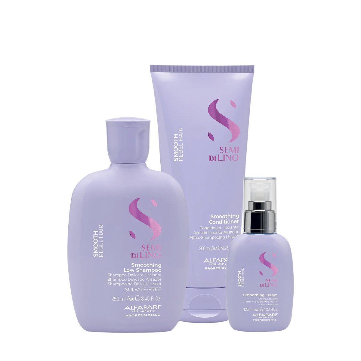 Kit Alfaparf Semi di Lino Smooth - Disciplina e Finalizacao (3 produtos)
