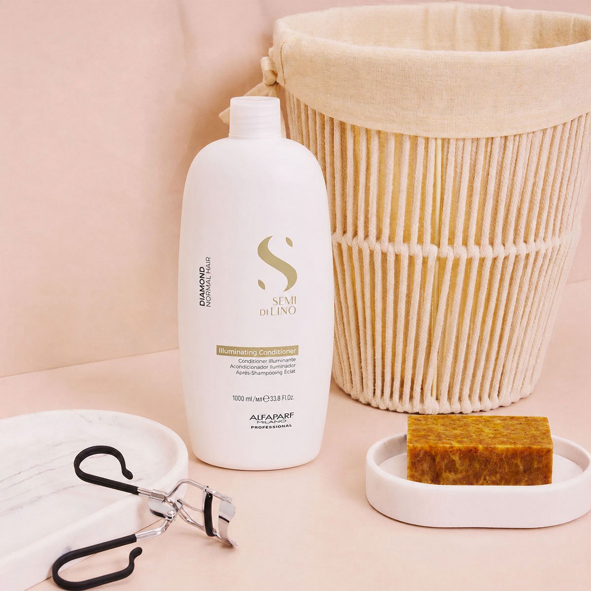 Kit Alfaparf Semi di Lino Diamond Illuminating - Rotina Profissional Completa (3 produtos) ÚNICO 3