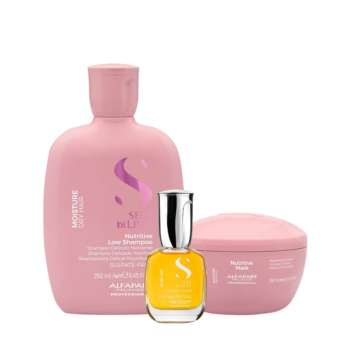 Kit Alfaparf Semi di Lino Moisture e Sublime - Nutricao e Brilho Intenso (3 produtos)