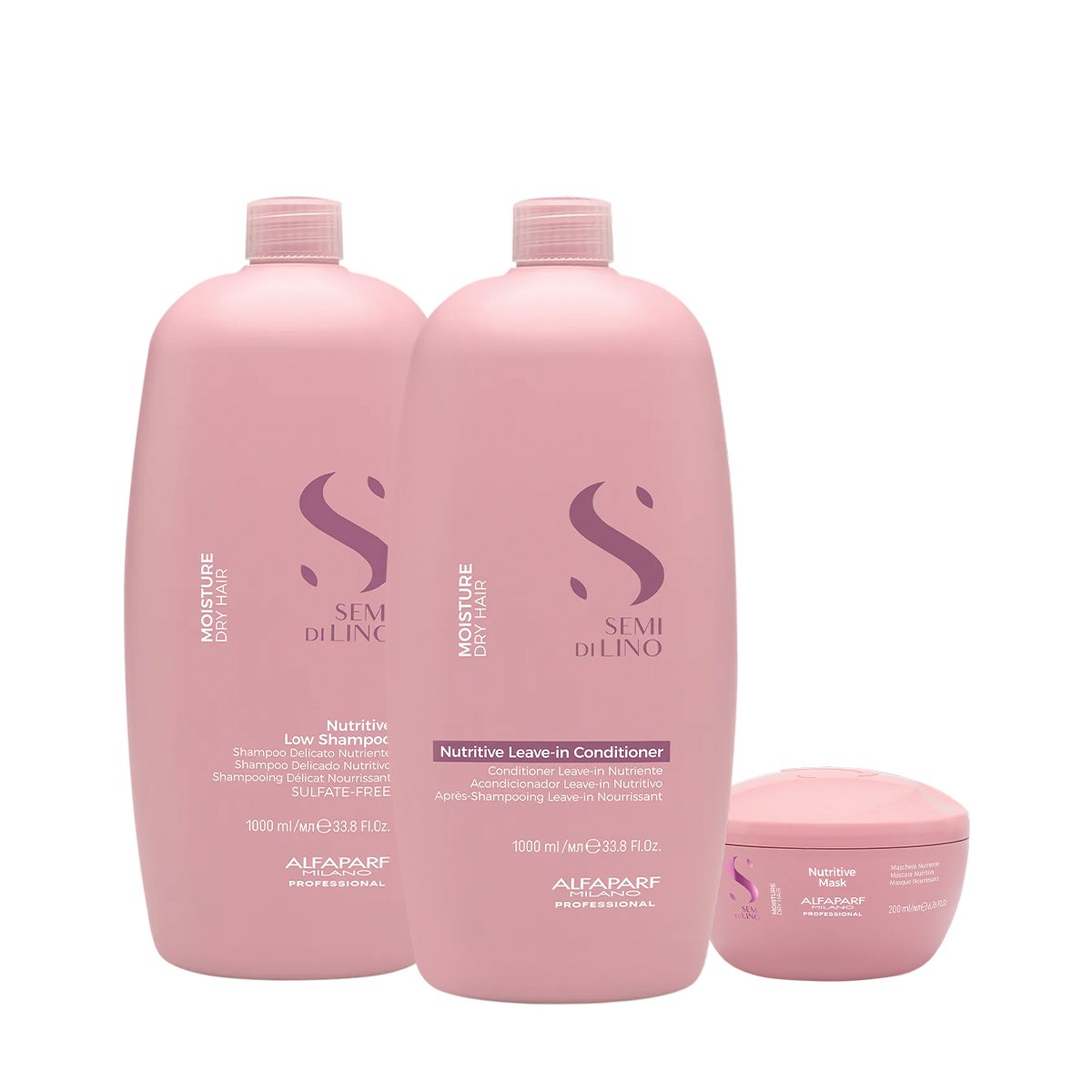 Kit Alfaparf Semi di Lino Moisture Nutritive - Cuidados para Fios Secos e Ressecados (3 produtos)