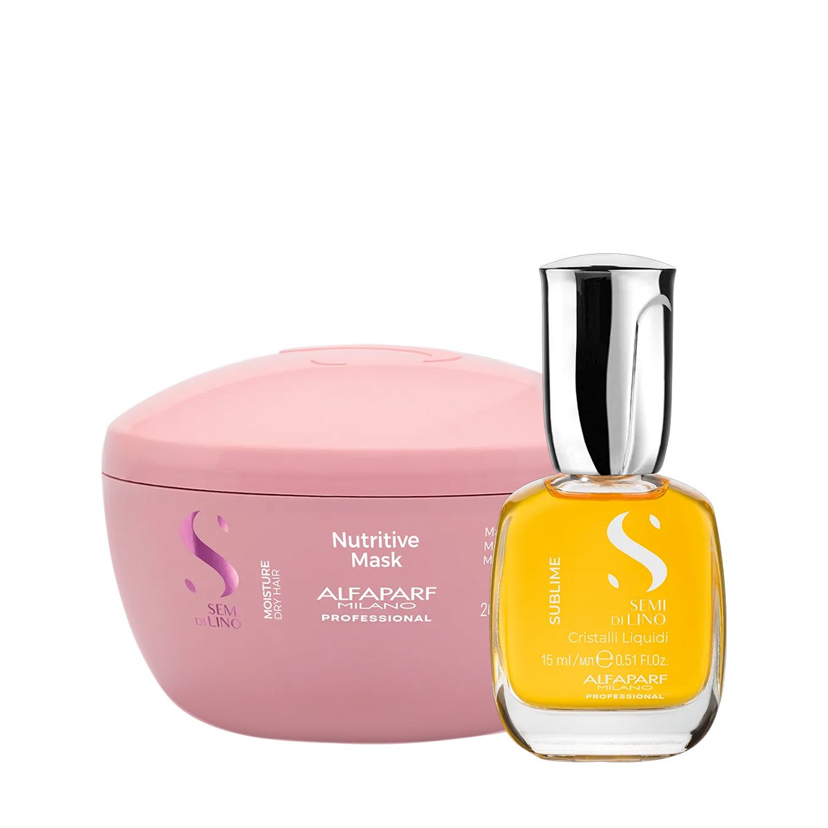 Kit Alfaparf Semi di Lino Moisture e Sublime - Tratamento Nutritivo e Brilho Espelhado (2 produtos)