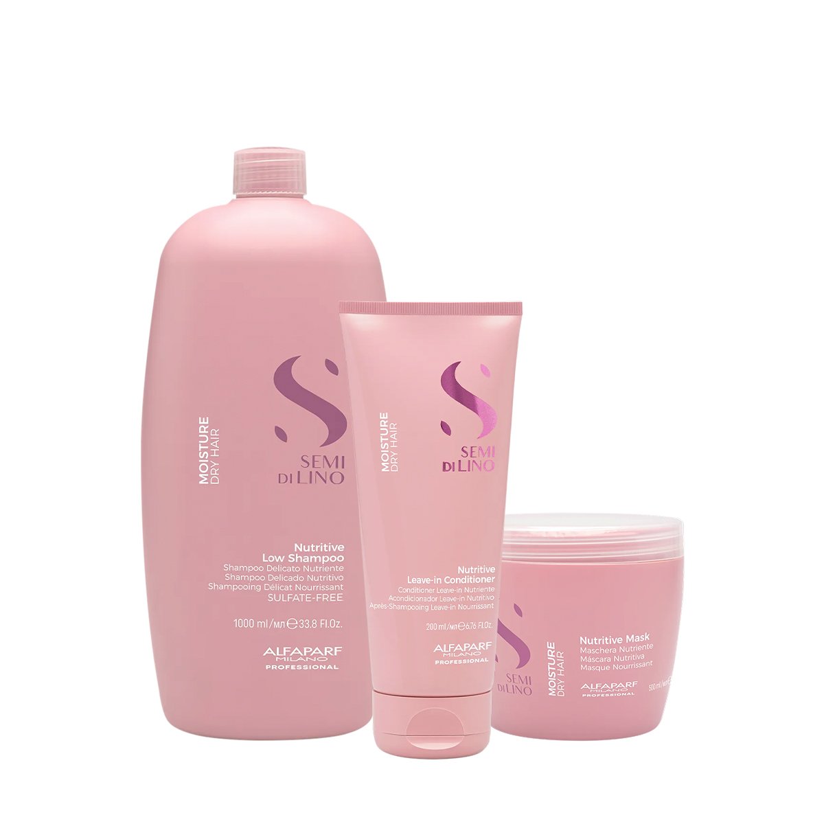 Kit Alfaparf Semi di Lino Moisture Nutritive - Rotina Profissional de Nutricao (3 produtos)