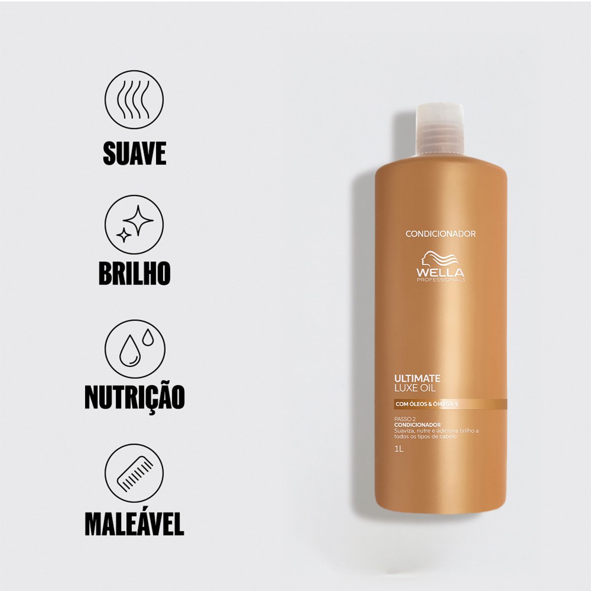Kit Wella Professionals Ultimate Luxe Oil - Shampoo Condicionador Litro Mask 500 e Oleo (4 produtos) ÚNICO 3