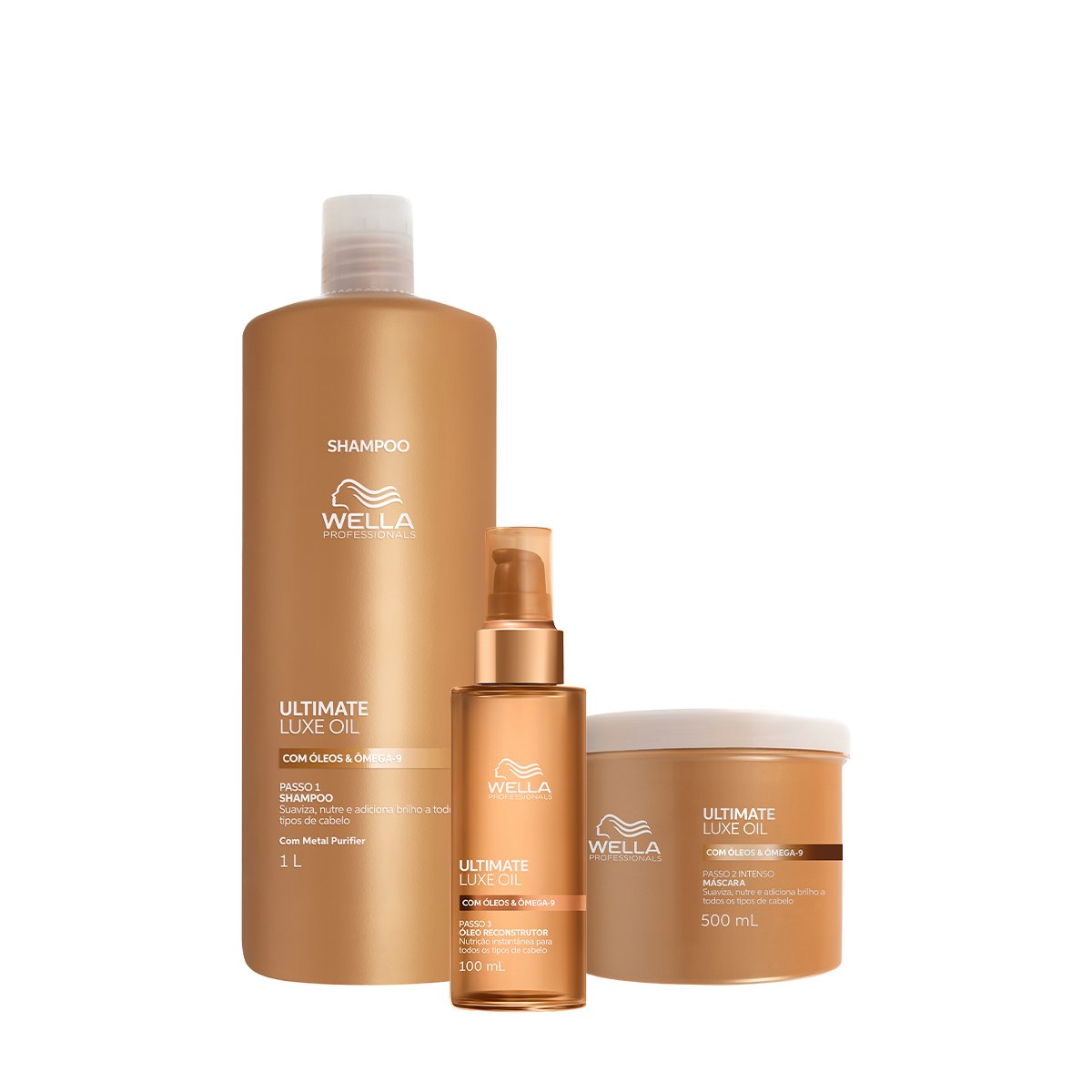 Kit Wella Professionals Ultimate Luxe Oil - Shampoo Litro Mask 500 e Oleo 100 (3 produtos)