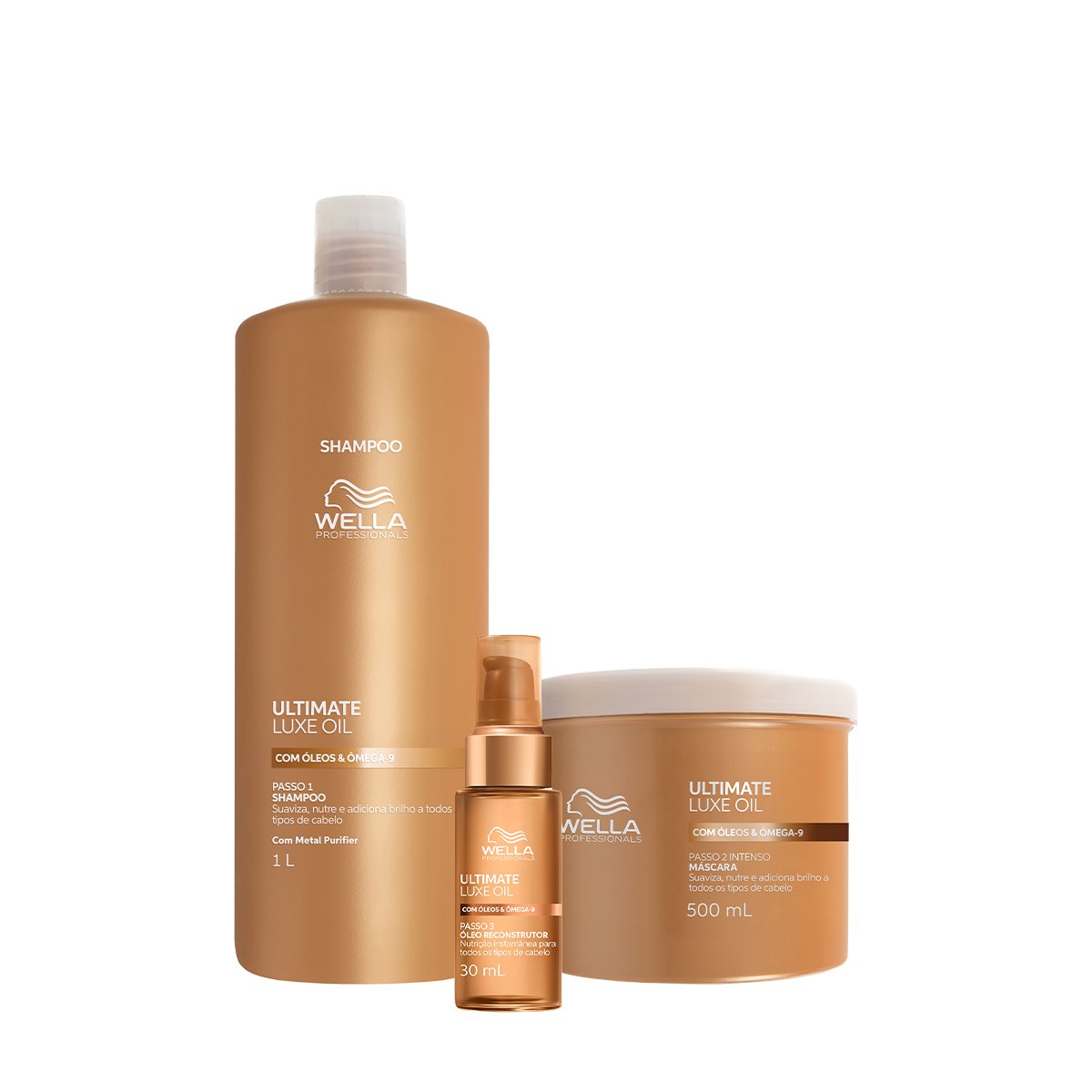 Kit Wella Professionals Ultimate Luxe Oil Shampoo Mascara e Oleo P (3 produtos)